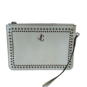 Jimmy Choo White Studded Wristlet Clutch